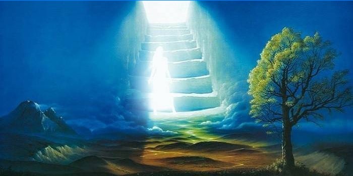 Sufletul se ridică pe scări spre cer