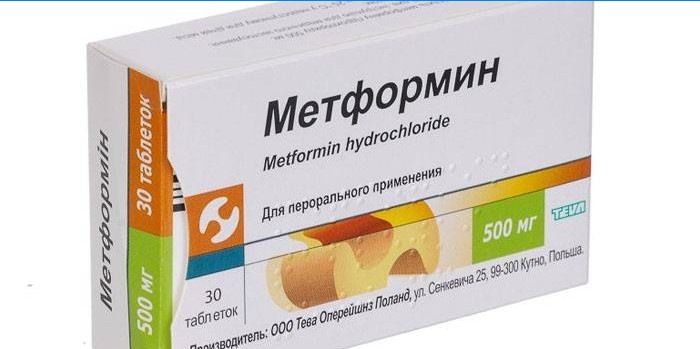 Tablete cu metformină în ambalaj
