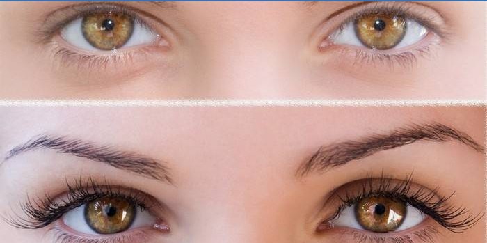 Extensii de ochi: înainte și după