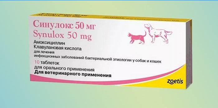 Tablete Sinulox în ambalaj