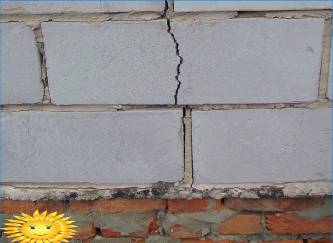Fisuri în peretele de beton aerat: cauze și metode de luptă