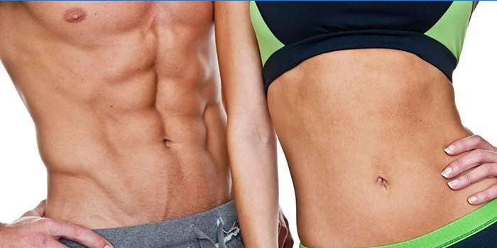 Mușchii abdominali inflați la bărbați și femei