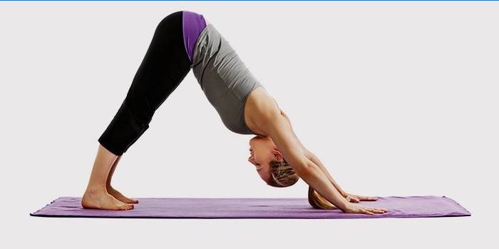 Exercițiu de yoga - „câine cu fața în jos”