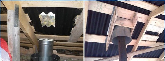 Cum se face corect trecerea coșului de fum prin tavan și acoperiș