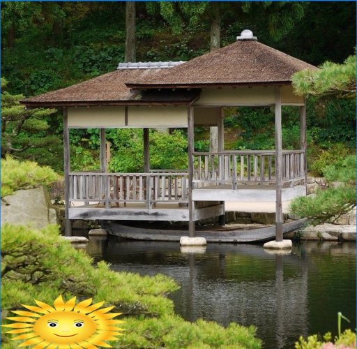 Grădina japoneză este un exemplu clasic de stil etnic în designul peisajului