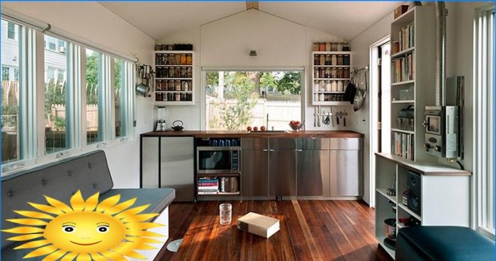O privire interioară la o micro-casă confortabilă sau cum puteți obține o casă plină de dimensiuni, dimensiunea unei case de schimbare