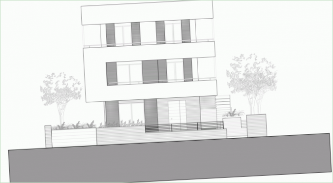 Un plan al fațadei casei private RGR