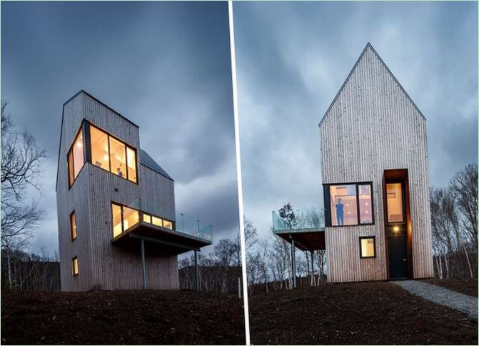 Casa cu fațadă din lemn de Design Base 8: Acoperișul extraordinar