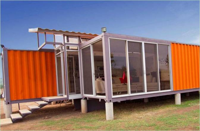 Un design izbitor într-un proiect de casă container